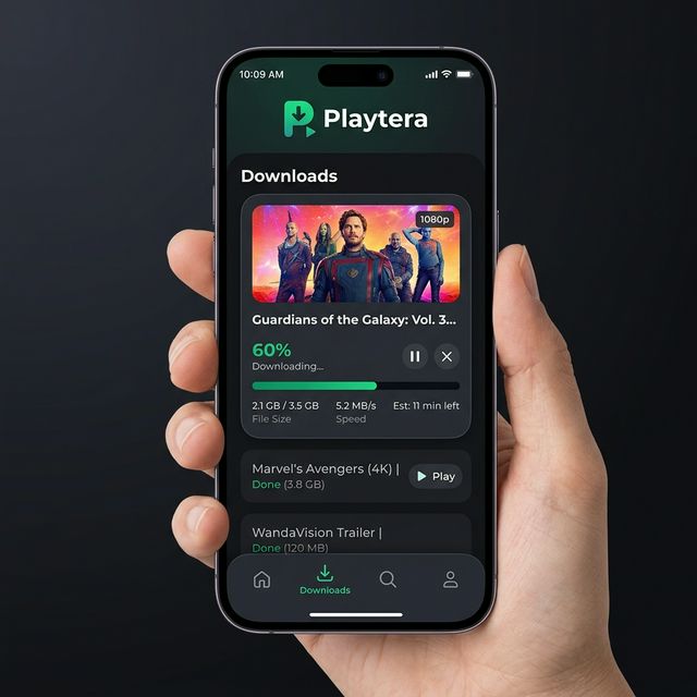 Playtera logo visible during playback process